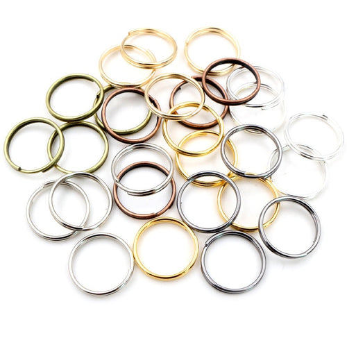 50-200Pcs 5-12mm Electroplated Double Loop Open Jump Rings For Jewelry Making Accessories