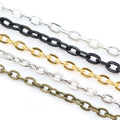 Flat Pressed Unsoldered Iron Chain Long Link Chain For DIY Handmade Necklace Bracelet Accessories view 5