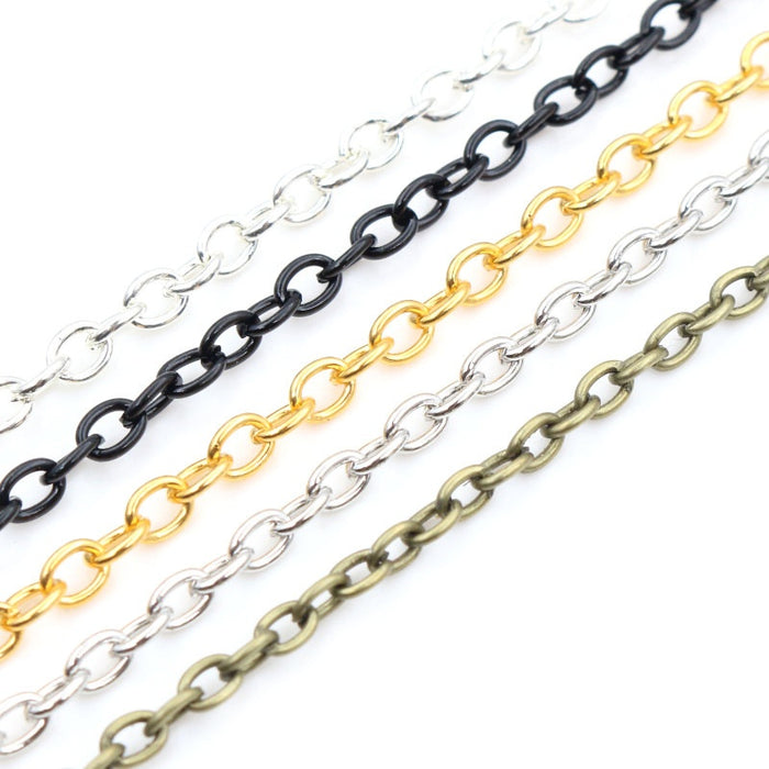3x2mm 4x3mm Unwelded Iron Cross Chain Long Chain For DIY Necklace Jewelry Making