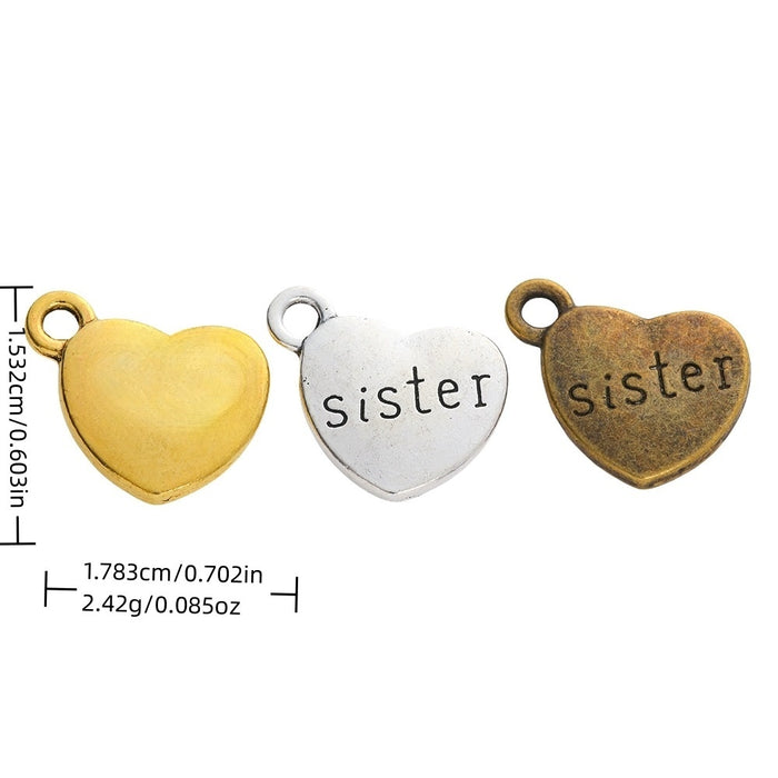 Zinc Alloy Heart Letter Charm Pendant No.947671 for DIY Necklace Bracelet Jewelry Making