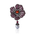 Copper Zircon Begonia Flower Brooch Pin For Dresses And Suits view 5