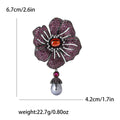Copper Zircon Begonia Flower Brooch Pin For Dresses And Suits view 4