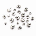 50 Pcs Stainless Steel Crescent Hollow Open Spacer Beads For Bracelet End Stopper Findings view 1