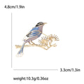 Alloy Enamel Pine Branch Magpie Brooch Pin For Cardigans view 6