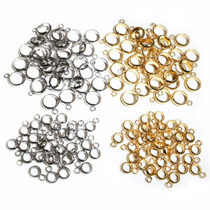 20Pcs Stainless Steel Spacer Beads With Bail Loop For Leather Cord DIY Bracelet Necklace Pendants