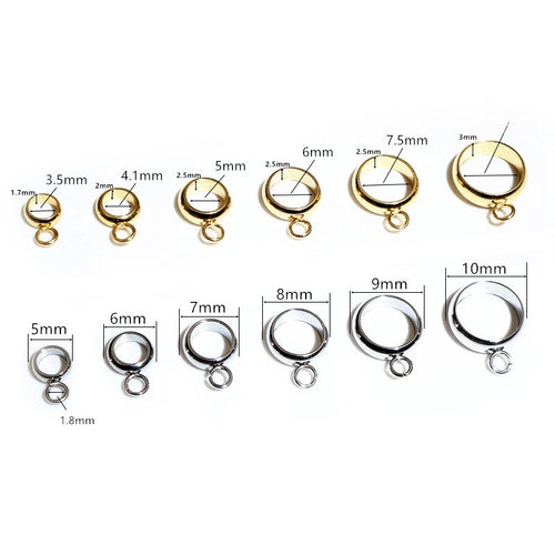 20Pcs Stainless Steel Spacer Beads With Bail Loop For Leather Cord DIY Bracelet Necklace Pendants