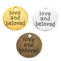 Zinc Alloy Round Word Tag Charm Pendant No.391436 for DIY Necklace Bracelet Jewelry Making view 5