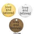 Zinc Alloy Round Word Tag Charm Pendant No.391436 for DIY Necklace Bracelet Jewelry Making view 1