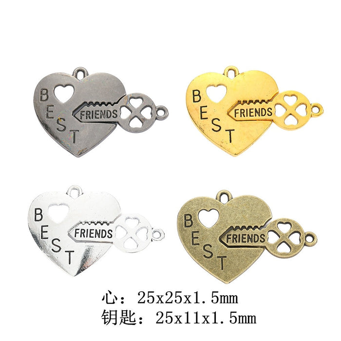 Zinc Alloy Heart Letter Charm Pendant No.926584 for DIY Necklace Bracelet Jewelry Making