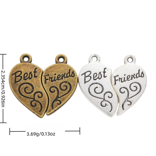 Antique Silver Zinc Alloy Heart Letter Charm Pendant for DIY Necklace Bracelet Jewelry Making