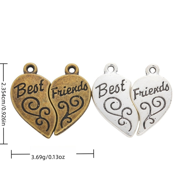 Antique Silver Zinc Alloy Heart Letter Charm Pendant for DIY Necklace Bracelet Jewelry Making