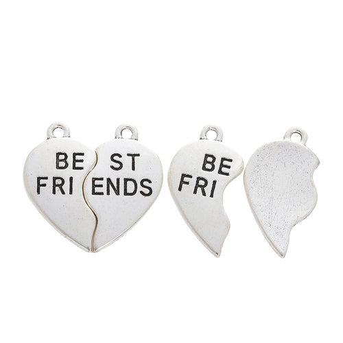 Zinc Alloy Heart Letter Charm Pendant No.590288 for DIY Necklace Bracelet Jewelry Making