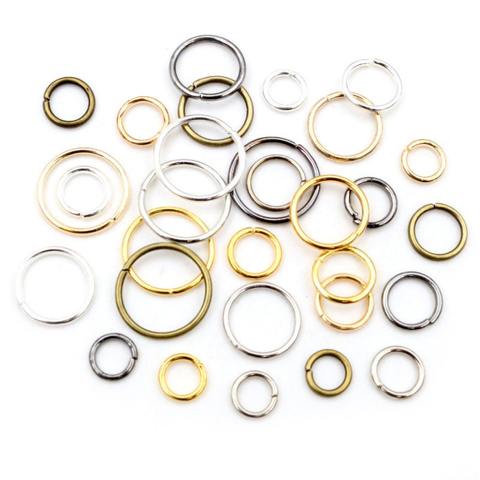 200pcs Pack 1mm Iron Electroplated Closed Jump Rings 6-12mm For Jewelry Findings