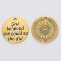 Zinc Alloy Round Tag Charm Pendant No.415467 for DIY Necklace Bracelet Jewelry Making view 4