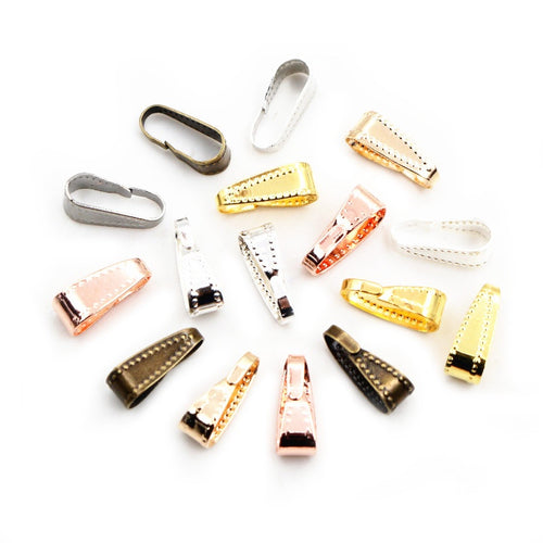 100pcs 11x4mm Pendant Bail Connectors For DIY Necklace Charm Jewelry Making Accessories