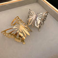 European American Metal Butterfly Hollow Open Bangle Minimalist Fashion Arm Cuff view 4