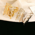 European American Metal Butterfly Hollow Open Bangle Minimalist Fashion Arm Cuff view 2