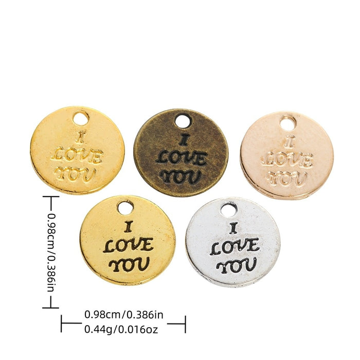 Zinc Alloy Round Word Tag Charm Pendant No.434861 for DIY Necklace Bracelet Jewelry Making