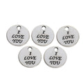 Zinc Alloy Round Word Tag Charm Pendant No.434861 for DIY Necklace Bracelet Jewelry Making view 3