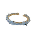 Light Luxury Copper Plastic Open Bangle With Geometric Ring Square Design Resort Style view 5