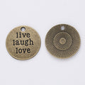 Zinc Alloy Round Word Tag Charm Pendant No.686484 for DIY Necklace Bracelet Jewelry Making view 2