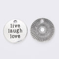 Zinc Alloy Round Word Tag Charm Pendant No.686484 for DIY Necklace Bracelet Jewelry Making view 3