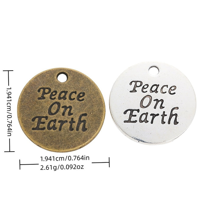 Zinc Alloy Round Word Tag Charm Pendant No.650615 for DIY Necklace Bracelet Jewelry Making
