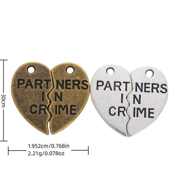 Zinc Alloy Heart Letter Charm Pendant No.397933 for DIY Necklace Bracelet Jewelry Making