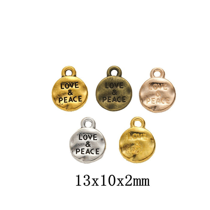 Zinc Alloy Round Word Tag Charm Pendant No.833516 for DIY Necklace Bracelet Jewelry Making