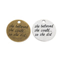 Zinc Alloy Round Letter Tag Charm Pendant No.161739 for DIY Necklace Bracelet Jewelry Making view 4