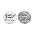 Zinc Alloy Round Letter Tag Charm Pendant No.161739 for DIY Necklace Bracelet Jewelry Making view 2