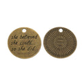 Zinc Alloy Round Letter Tag Charm Pendant No.161739 for DIY Necklace Bracelet Jewelry Making view 3