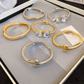 Glossy Alloy Bangle Minimalist Light Luxury Circular Cool Style Fashion Jewelry view 1