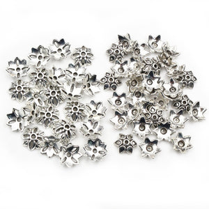 50pcs 10mm Alloy Bead Caps Flower Spacers For DIY Beaded Bracelet Necklace Accessories