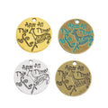 Zinc Alloy Round Word Tag Charm Pendant No.809461 for DIY Necklace Bracelet Jewelry Making view 5