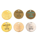 Zinc Alloy Round Word Tag Charm Pendant No.569647 for DIY Necklace Bracelet Jewelry Making view 5