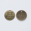 Zinc Alloy Round Tag Charm Pendant No.473809 for DIY Necklace Bracelet Jewelry Making view 2