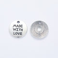 Zinc Alloy Round Word Tag Charm Pendant No.249993 for DIY Necklace Bracelet Jewelry Making view 2