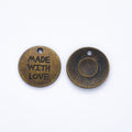 Zinc Alloy Round Word Tag Charm Pendant No.249993 for DIY Necklace Bracelet Jewelry Making view 3