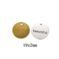 Zinc Alloy Round Word Tag Charm Pendant No.693329 for DIY Necklace Bracelet Jewelry Making view 1