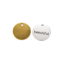 Zinc Alloy Round Word Tag Charm Pendant No.693329 for DIY Necklace Bracelet Jewelry Making view 4