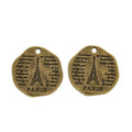 Zinc Alloy Round Letter Tag Charm Pendant for DIY Necklace Bracelet Jewelry Making view 3