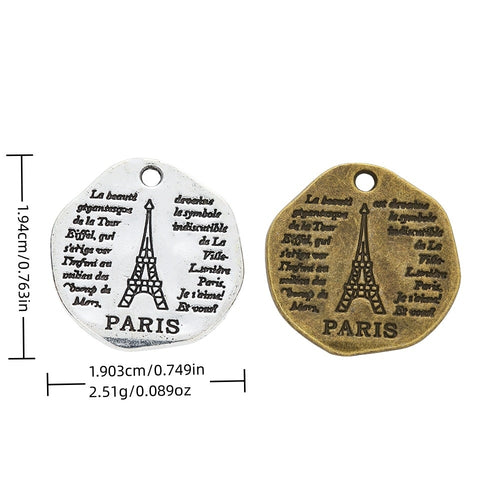 Zinc Alloy Round Letter Tag Charm Pendant for DIY Necklace Bracelet Jewelry Making