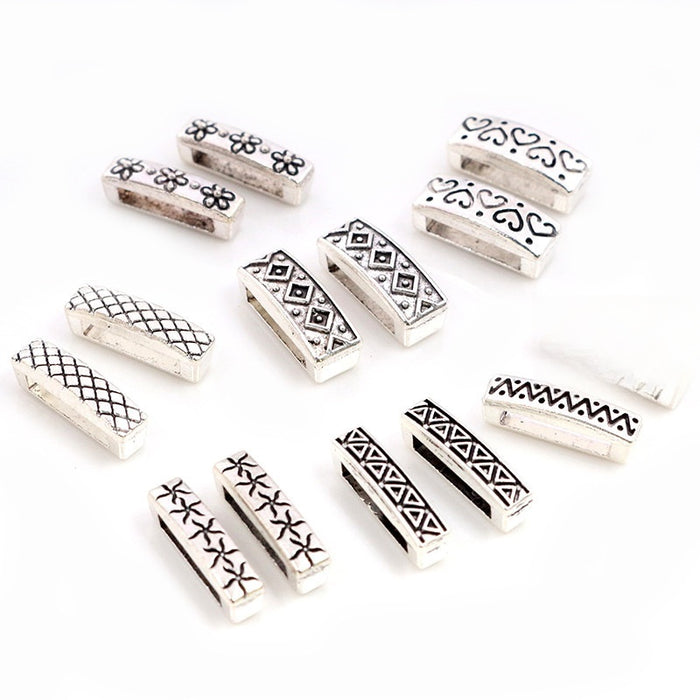 20pcs 16x6x6mm Flat Beads With 1cm Wide Hole For Leather Bracelet DIY Jewelry Spacers