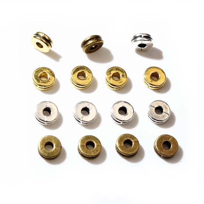 100pcs 6x2.5mm Flat Spacer Beads Disc Separators For DIY Beaded Bracelets And Necklaces