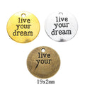 Zinc Alloy Round Word Tag Charm Pendant No.212602 for DIY Necklace Bracelet Jewelry Making view 1