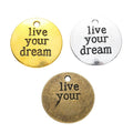 Zinc Alloy Round Word Tag Charm Pendant No.212602 for DIY Necklace Bracelet Jewelry Making view 5