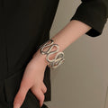 Light Luxury Metal Wave Line Bangle Round Minimalist Fashion Wrist Jewelry view 2