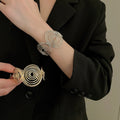 Light Luxury Metal Wave Line Bangle Round Minimalist Fashion Wrist Jewelry view 4