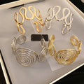 Light Luxury Metal Wave Line Bangle Round Minimalist Fashion Wrist Jewelry view 1